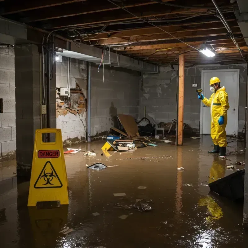 Flooded Basement Electrical Hazard in Loretto, TN Property